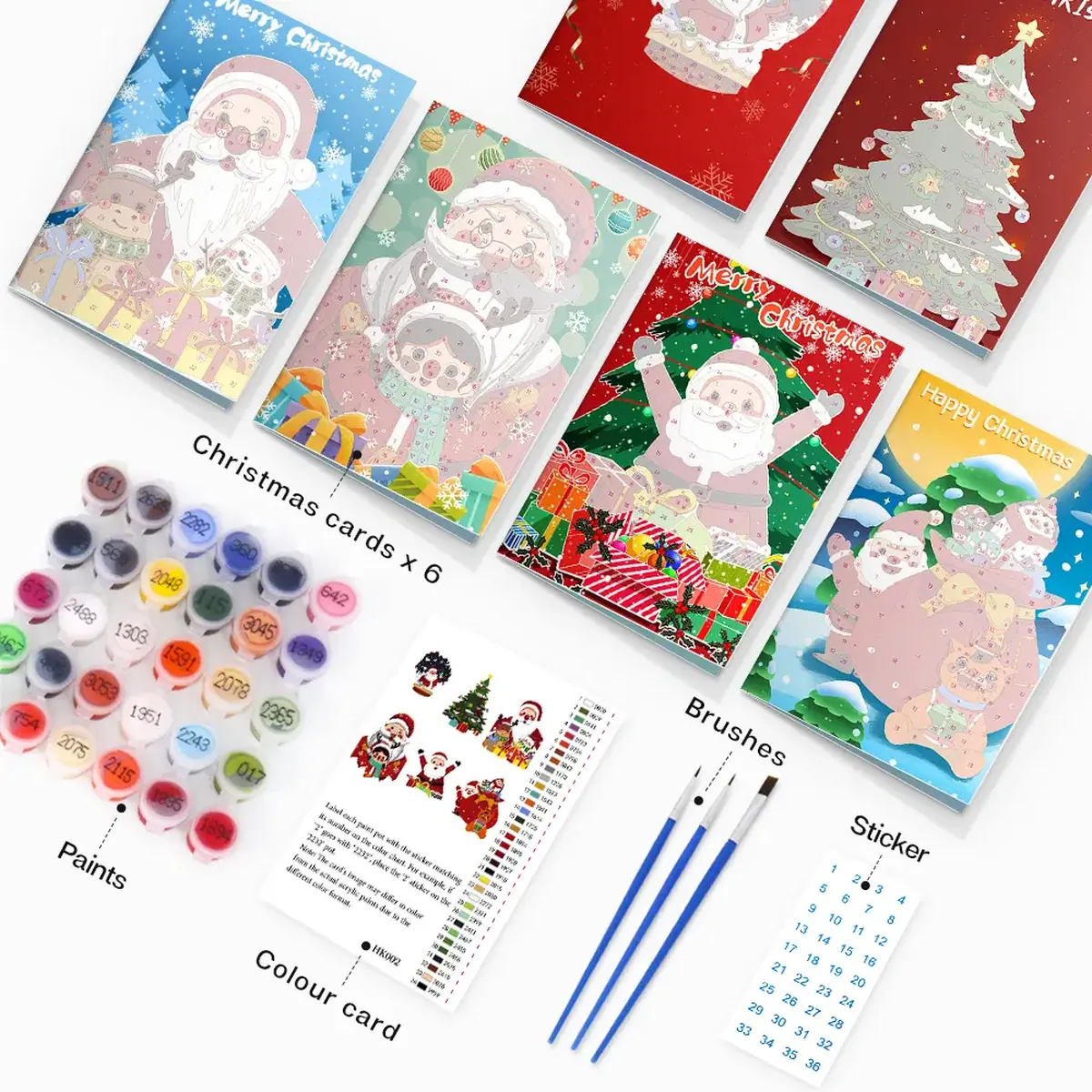 Gepersonaliseerde Kerstkaarten 1 - Paint by Numbers Personalized Christmas Cards