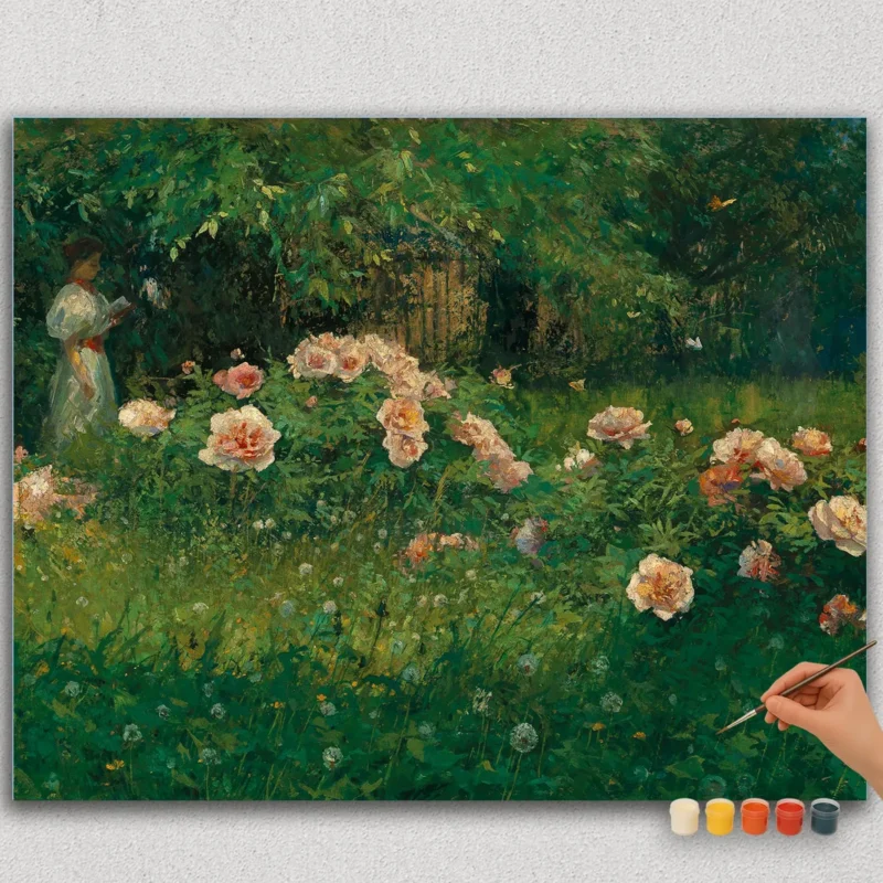 Girl in Flower Garden
