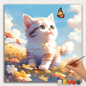 A Cat and Butterfly
