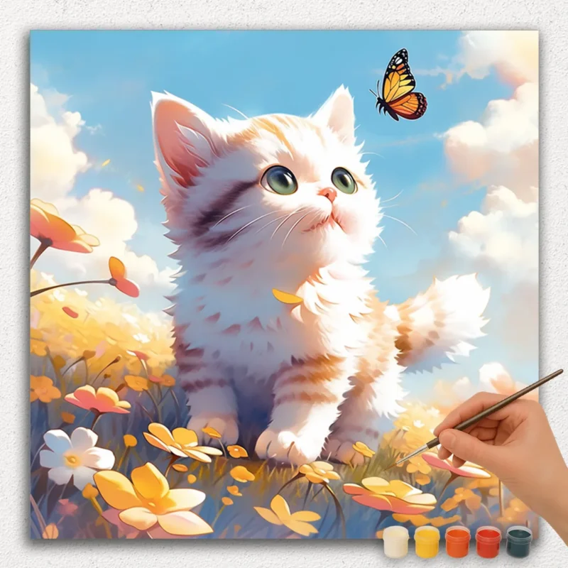 A Cat and Butterfly