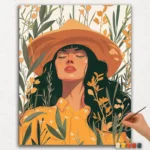 Girl with a Hat - Bohemian style - Paint by Numbers