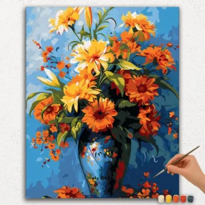 Colorful Flowers in a Vase