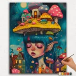 Mushroom House and Girl