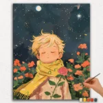 A Boy and Flowers