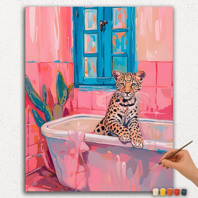 Baby Leopard in Bathtub