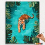 Tiger in Pool Tropical