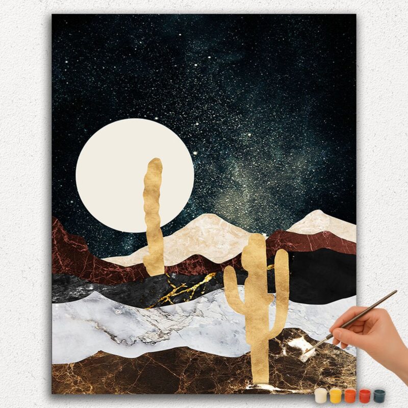 Golden Mountains and Moon