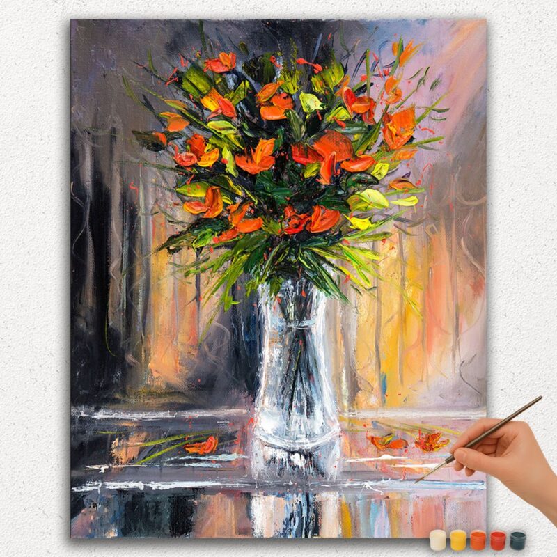Red Flowers in Vase