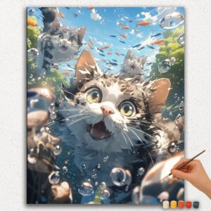 Cats Swimming - Paint by Numbers