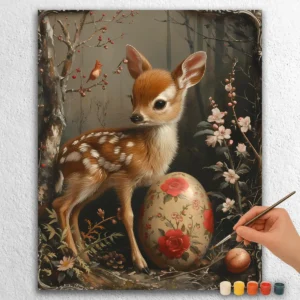 Baby Deer and Easter Egg
