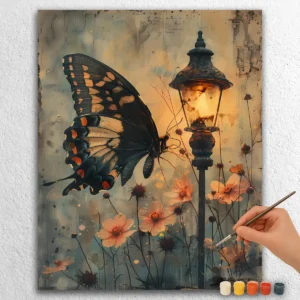 Butterflies near Lamp