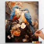 Cute Woodland Sparrow Couple