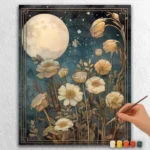 Enchanted Moon and White Flowers