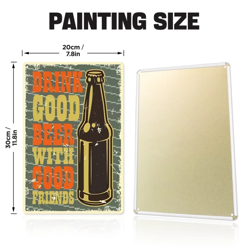 Drink Good Beer DIY Metal Poster