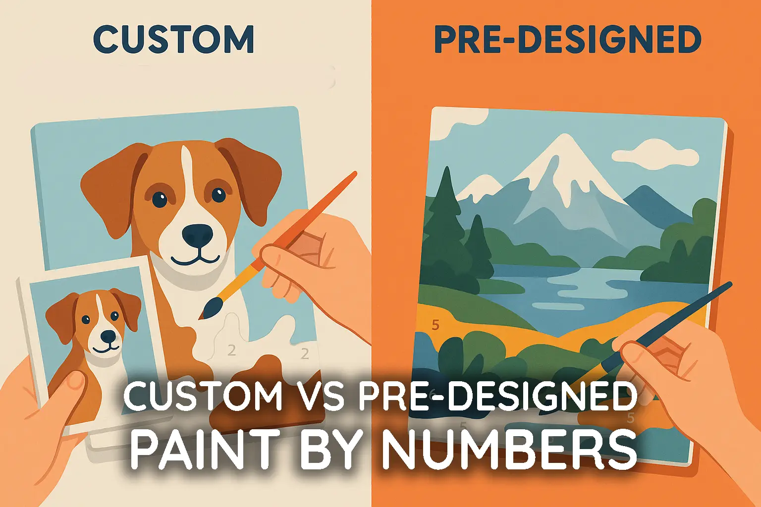 Custom vs predesigned paint by numbers
