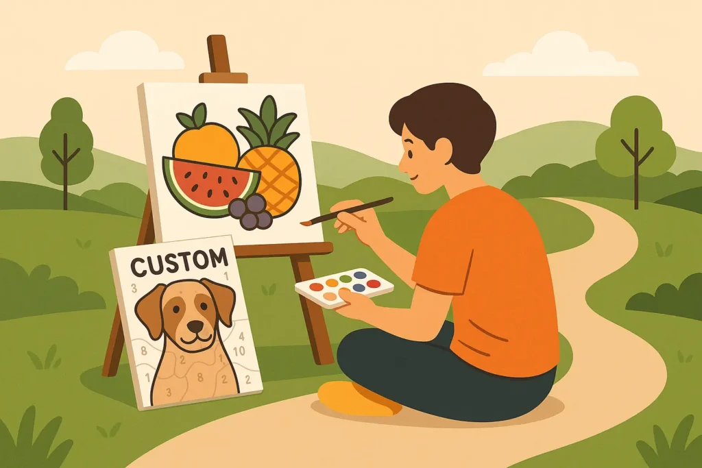 Custom vs. Pre-Designed Paint by Numbers: What’s Best for You? 5 - Paint by Numbers Hybrid option for paint by numbers