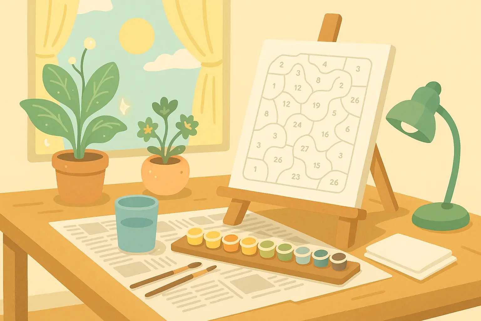 arrange the workspace - Paint by Numbers