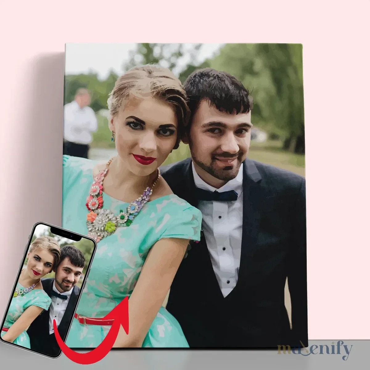 Couple portrait to paint by numbers