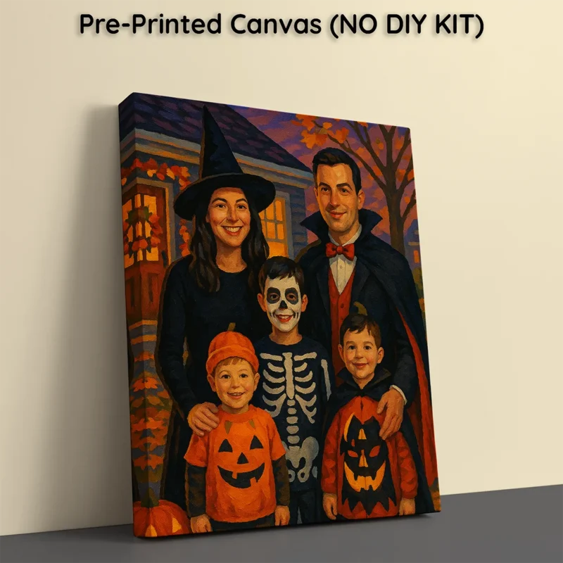 Pre printed Canvas Family Halloween